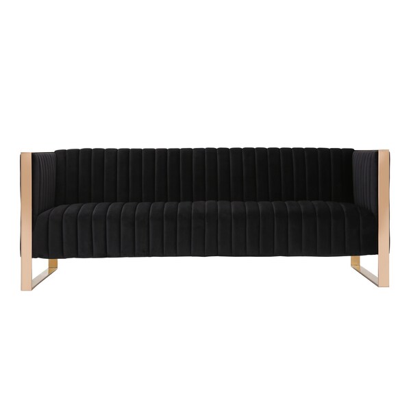 Manhattan Comfort Trillium Sofa in Black and Rose Gold SF009-BK - main